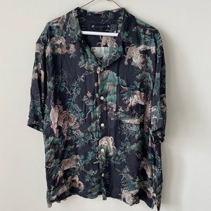 Allsaints XXL Printed Button Down Short Sleeve Shirt